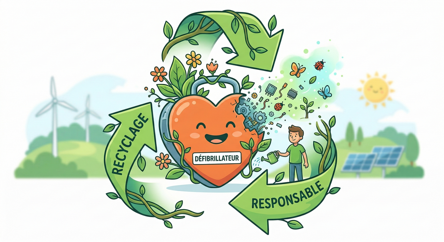 Reprise de l’ancien défibrillateur pour recyclage (DEEE)