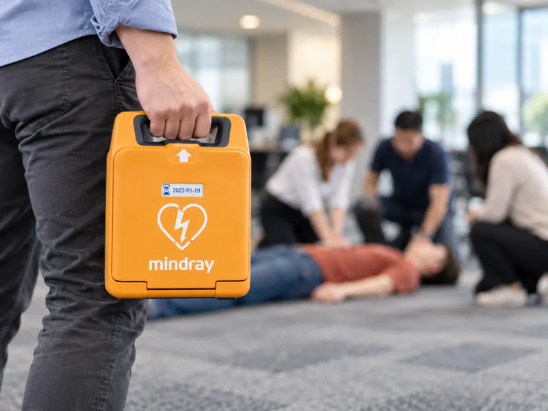 Défibrillateur Mindray apporté sur une intervention